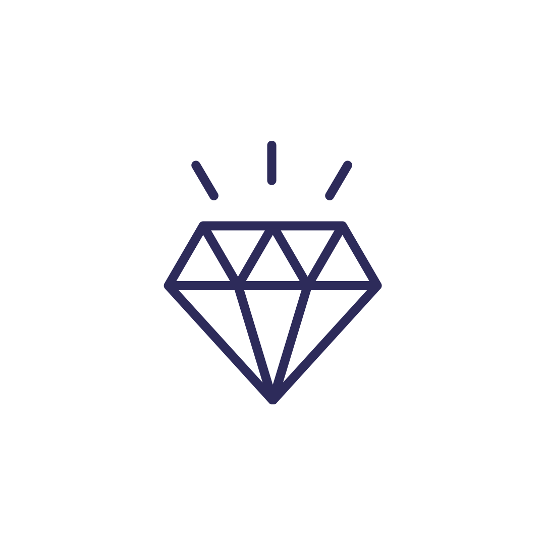 Diamond illustration representing InterEdu's values